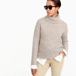 J. Crew Mock Turtleneck Sweater Women’s Medium Merino Wool Confetti Color Knit